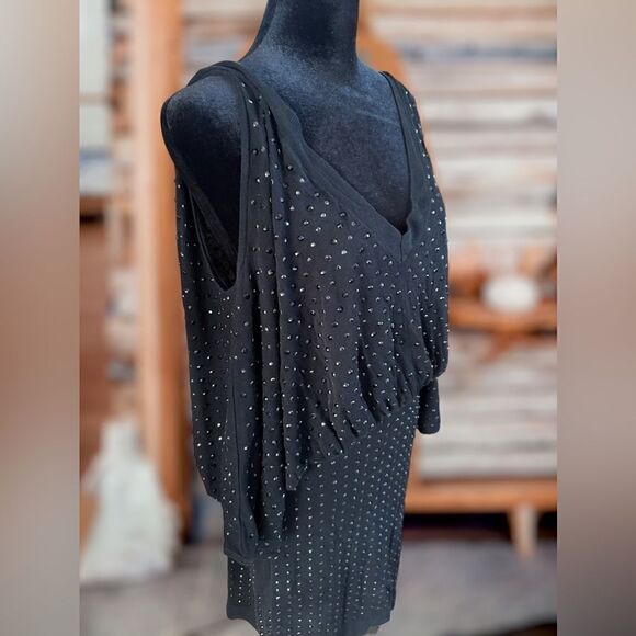 🔥🔥Faith Connexion Embellished Studded V Neck Slouchy Mini  Dress Size S - Picture 16 of 16